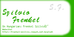 szilvio frenkel business card